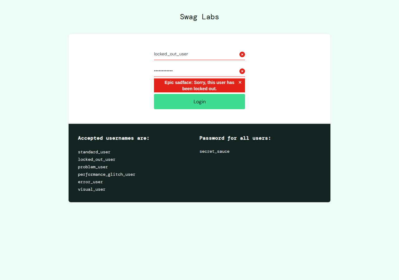 Screenshot captured at the moment checkout failed, showing the error message on the page